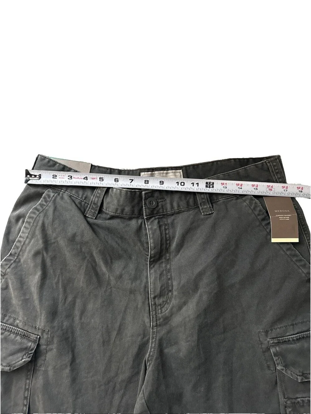 NWT Merona Mens Cargo Shorts Olive Twist Dark Green Classic Utility New Tag 34